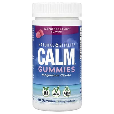 CALM®, Magnesium Gummies, Raspberry-Lemon, 60 Gummies (83 mg per Gummy)