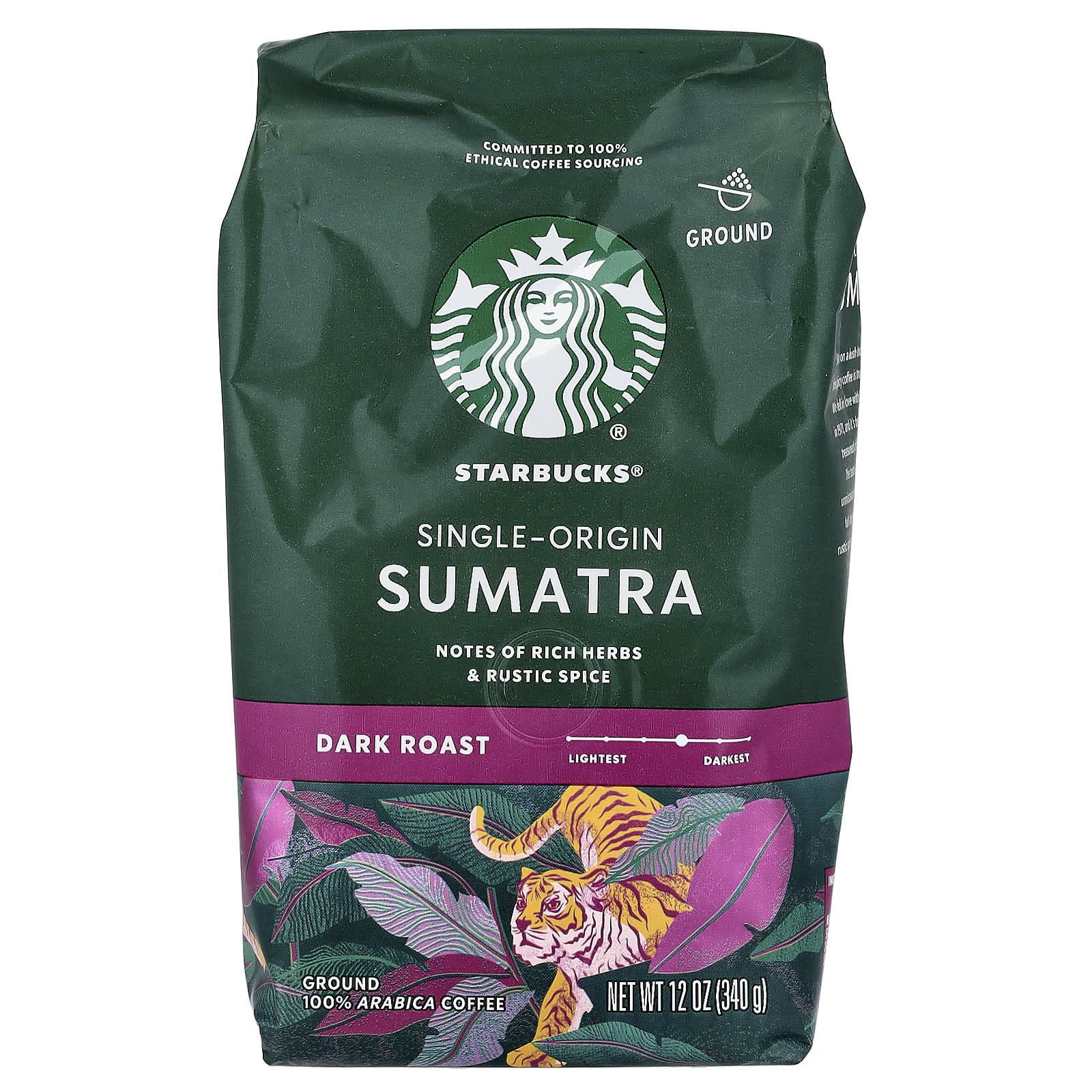 Sumatra Coffee, Ground, Dark Roast, 12 oz (340 g)