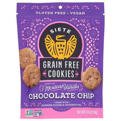 Печенье без глютена Chocolate Chip, 4.5 oz, (127.6 g)