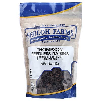 Органический изюм Thompson без косточек, 12 oz (340 g)