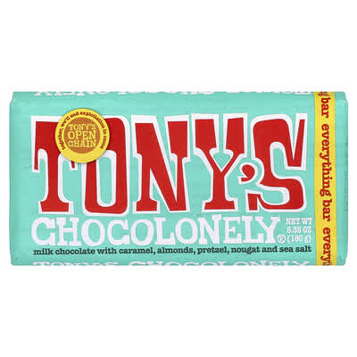 Tony's Chocolonely молочный шоколад Everything Bar, 6.35 oz (180 g)