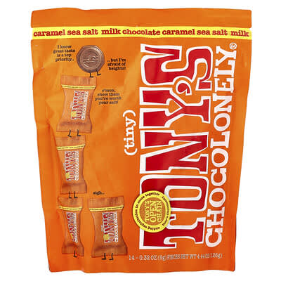 Tony's Chocolonely мини-шоколад с карамелью и морской солью, 14 шт, по 0.32 oz (9 g)