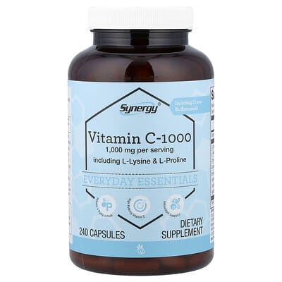 Витамин C-1000 Synergy® с L-Lysine и L-Proline, 240 капсул