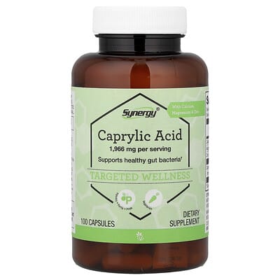 Synergy Caprylic Acid с кальцием, магнием и цинком, 100 капсул