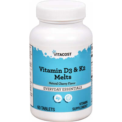 Everyday Essentials, Vitamin D3 & K2, Natural Cherry, 60  Chewable Tablets
