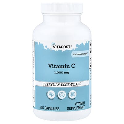 Витамин C, 1,000 mg, 125 капсул