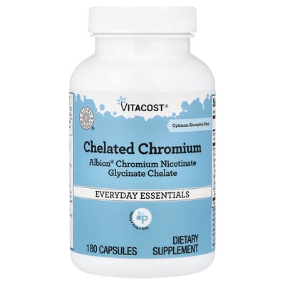 Chelated Chromium, Albion® Chromium Nicotinate Glycinate Chelate, 180 Capsules