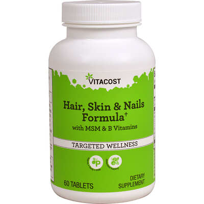 Hair, Skin & Nails Formula с MSM и витаминами группы B 60 таблеток