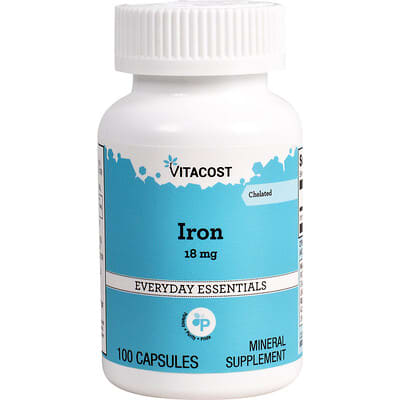 Everyday Essentials, Chelated Iron, 18 mg, 100 Capsules