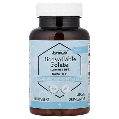 Витаминный комплекс Synergy Bioavailable Folate 1,240 mcg DFE, 60 капсул