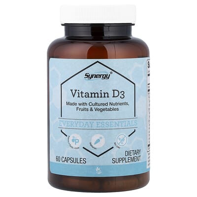 Synergy®, Vitamin D3, 60 Capsules