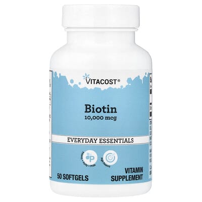 Biotin, 10,000 mcg, 50 Softgels