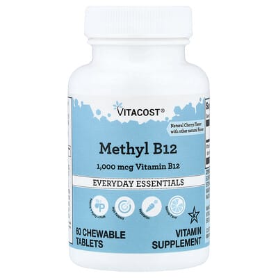 Methyl B12, Natural Cherry, 1,000 mcg, 60 Chewable Tablets