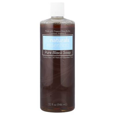 glonaturals™ Essentials, Pure Black Soap, 32 fl oz (946 ml)