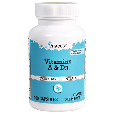 Everyday Essentials, Vitamins A & D3, 100 Capsules