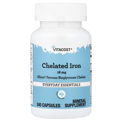 Vitacost Железо хелатное, 18 mg, 240 капсул