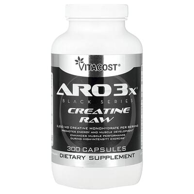 ARO3x® Black Series, Creatine Raw, 300 капсул (750 mg на капсулу)