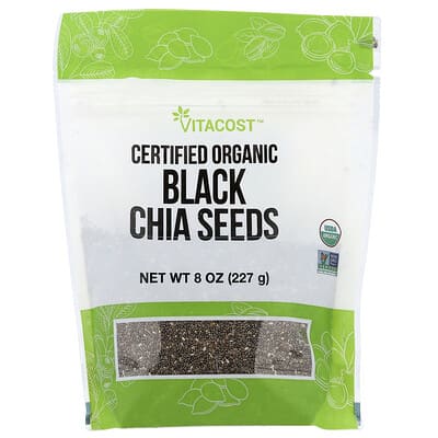 Certified Organic Black Chia Seeds, 8 oz (227 g)