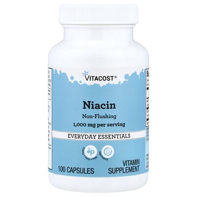 Niacin, Non-Flushing, 100 Capsules (500 mg per Capsule)