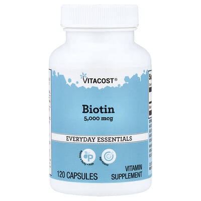 Biotin, 5,000 mcg, 120 Capsules