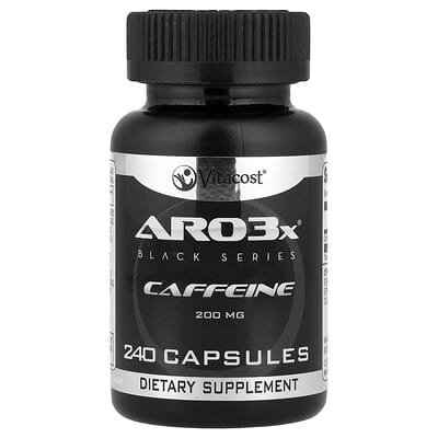 Добавка Vitacost ARO3x® Black Series, Caffeine, 200 mg, 240 Capsules