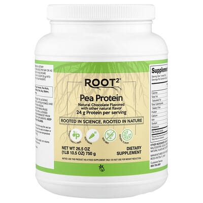 Root2®, Pea Protein, Natural Chocolate, 1 lb 10.5 oz (750 g)