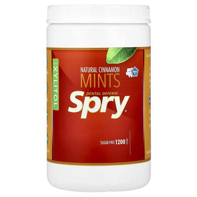 Spry®, Dental Defense Mints With Xylitol, Natural Cinnamon, 1,200 Pieces