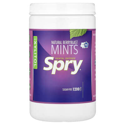 Spry®, Dental Defense Mints With Xylitol, Natural Berryblast, 1,200 Pieces