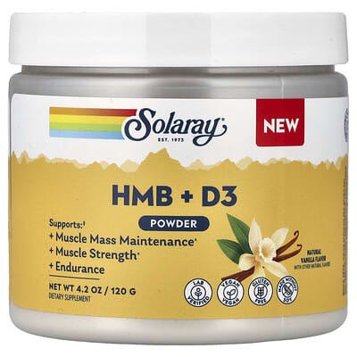 HMB + D3 Powder, Natural Vanilla, 4.2 oz (120 g)