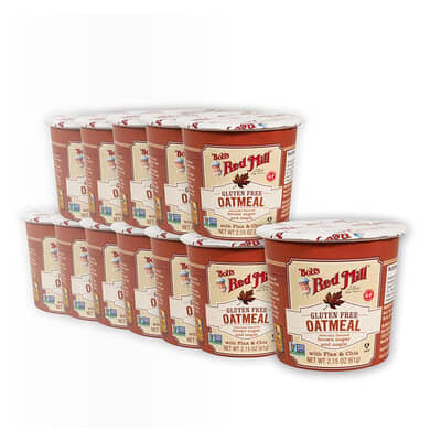 Gluten Free Oatmeal with Flax & Chia, Brown Sugar and Maple, 12 Cups, 2.15 oz (61 g Each