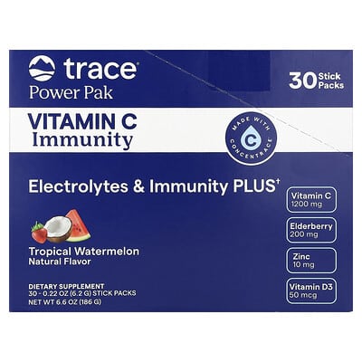 Витаминный напиток Power Pak Vitamin C Immunity, Tropical Watermelon, 30 Stick Packs