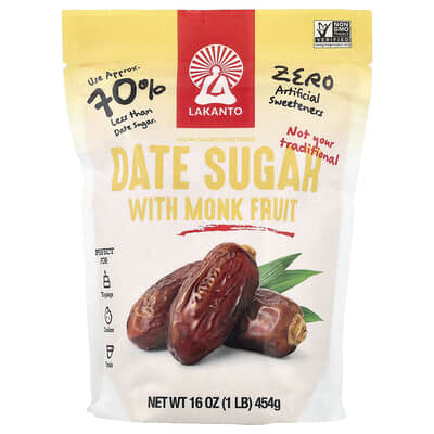 Date Sugar With Monk Fruit, 16 oz (454 g)
