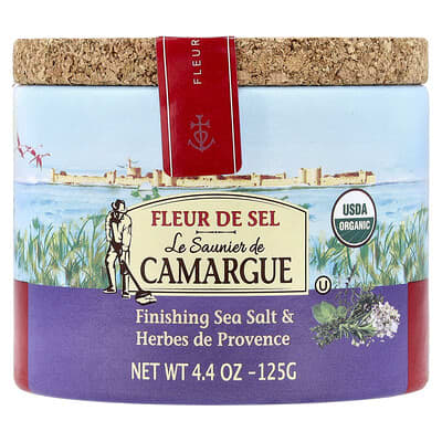 Fleur de Sel, Finishing Sea Salt & Herbs de Provence, 4.4 oz (125 g)