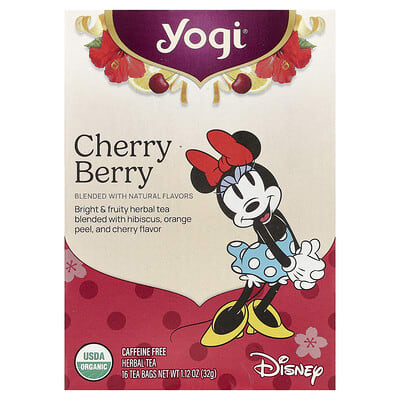 Herbal Tea, Cherry Berry, Caffeine Free, 16 Tea Bags, 1.12 oz (32 g)