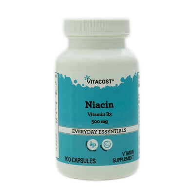 Niacin, 500 mg, 100 Capsules