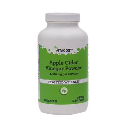 Порошок яблочного уксуса Vitacost, 360 капсул (500 mg per Capsule)