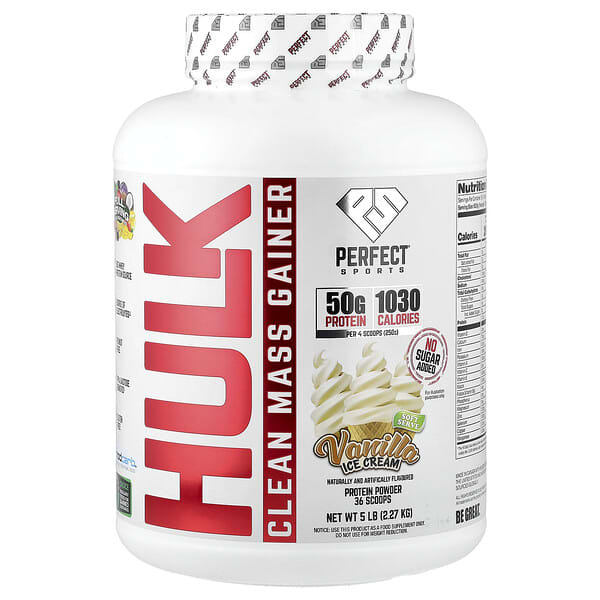 Гейнер Hulk Clean Mass, ванильное мороженое, 5 lb (2.27 kg)