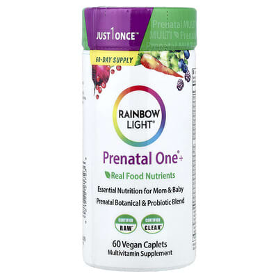 Rainbow Light Prenatal One®+ Натуральные питательные вещества, 60 веганских таблеток