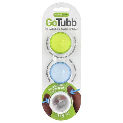 GoTubb® контейнеры, прозрачные, зеленые, синие, 3 шт.