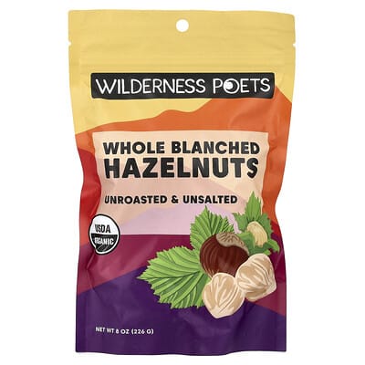 Whole Blanched Hazelnuts, Unroasted & Unsalted, 8 oz (226 g)