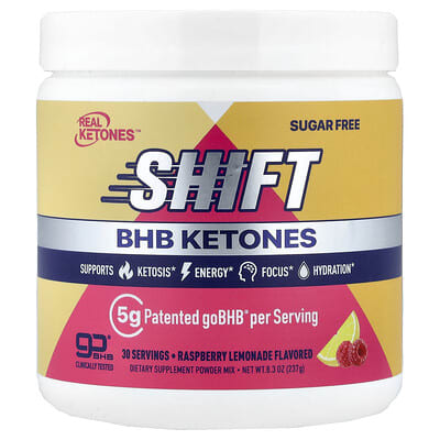 Смесь порошка Real Ketones Shift BHB Ketones Raspberry Lemonade 8.3 oz (237 g)