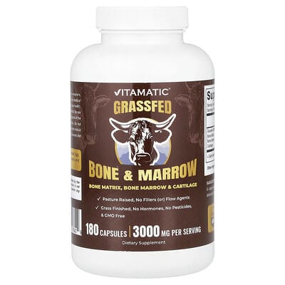 Костный мозг Grassfed Bone & Marrow, 180 Capsules (500 mg per Capsule)
