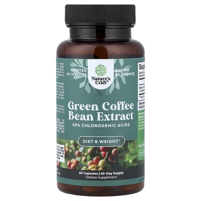 Экстракт зеленых кофейных бобов Nature's Craft, 60 капсул (750 mg per Capsule)