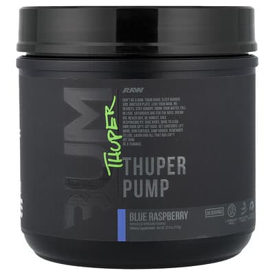 Предтренировочная смесь Bum, Thuper Pump, Blue Raspberry, 20.11 oz (570 g)