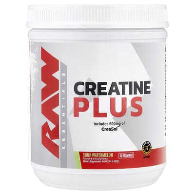 Креатин Raw Nutrition Essentials, Creatine Plus, Sour Watermelon, 14.4 oz (408 g)