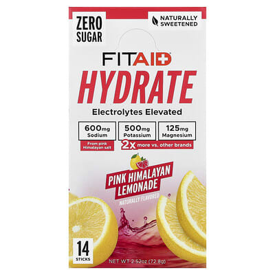 Hydrate, Pink Himalayan Lemonade, 14 Sticks, 0.18 oz (5.2 g) Each