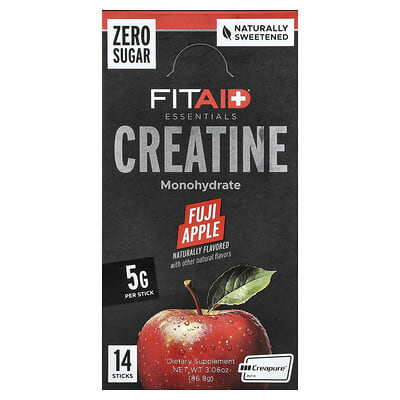 Creatine Monohydrate FITAID Essentials Fuji Apple, 14 Sticks, 0.22 oz (6.2 g) Each