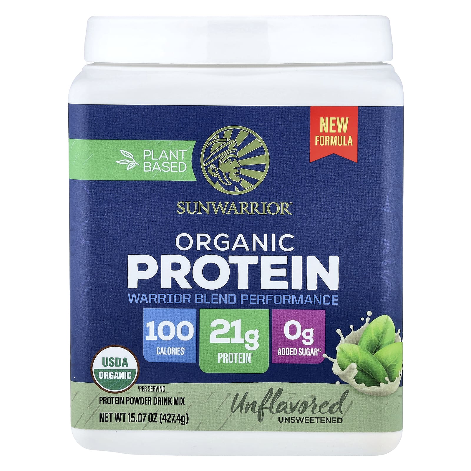 Plant Based Organic Protein, Unflavored, 15.07 oz (427.4 g)