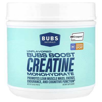 Креатин Bubs Boost Creatine Monohydrate, без вкуса, 15.9 oz