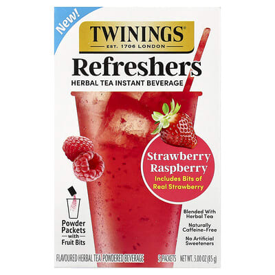 Twinings Напиток травяной Instant Beverage, Strawberry Raspberry, Caffeine Free, 5 Packets, 0.6 oz (17 g) Each